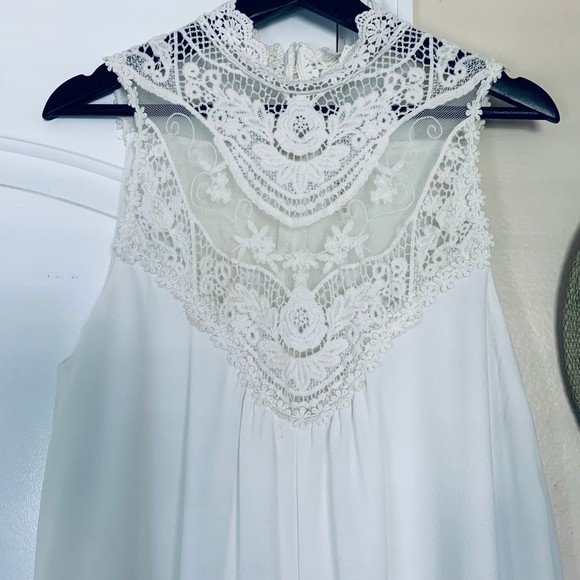 Paradise USA Embroidered Lace Dressy Flowy Romper/Jumpsuit - Ivory | Size: S - Picture 3 of 11